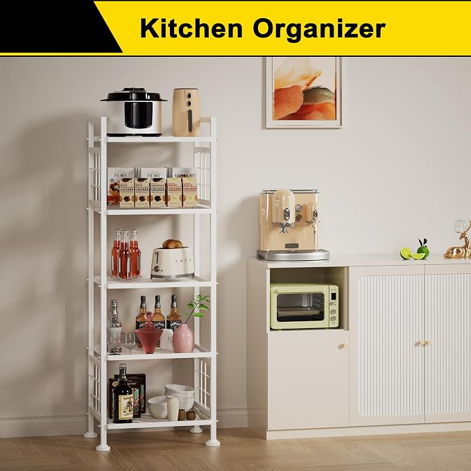 GIOTORENT 5-Wire Standing Storage Shelves, Metal Shelving Unit Pantry Rack - Image 2