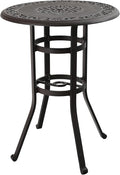 PHI VILLA 32" Cast Aluminum Patio Bar Table, Pub Height Bistro Round Table by PHIVILLAThepioneerofcomfortablehouseholdsupplies