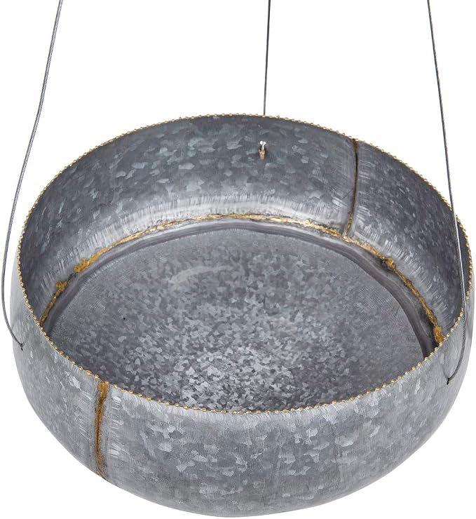 Creative Co-Op Grey & Gold Hanging Iron Planter - Image 6