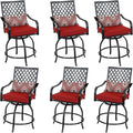 PHI VILLA Outdoor Swivel Bar Stools Set of 6, Counter Height Patio Chairs by PHIVILLAThepioneerofcomfortablehouseholdsupplies