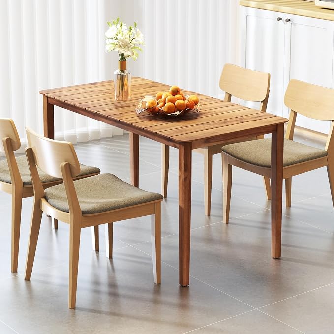 Tangkula 54" Acacia Wood Patio Dining Table - Image 9