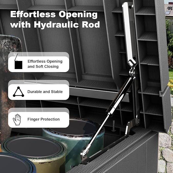 260 Gallon Outdoor Deck Box, Lockable Waterproof Outdoor Storage Boxes - Image 3