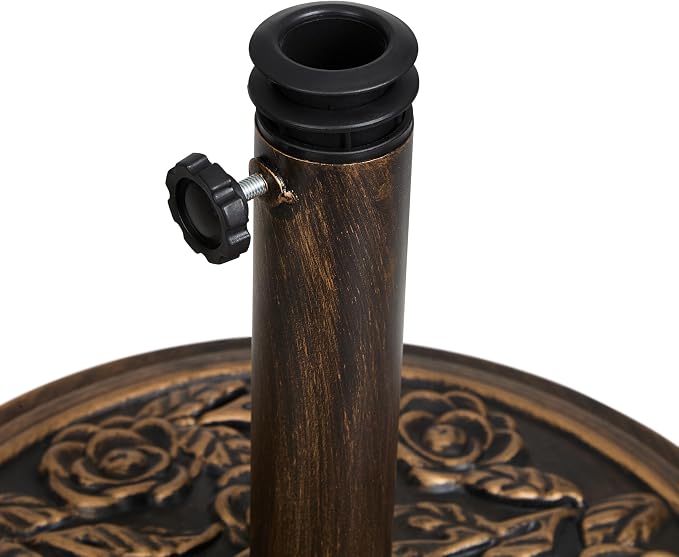 Backyard Expressions 20 lb Patio Umbrella Base Stand, Decorative Rose Medallion - Image 4
