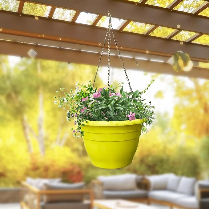 10 Inch Plant Pots Set of 5, Lightweight Plastic Planters - Image 5