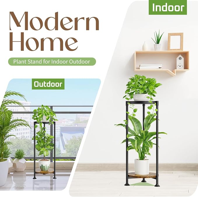 iDavosic.ly 2 Tier Corner Plant Stand Indoor, 30 Inch Tall Vertical Metal - Image 6