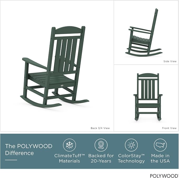 POLYWOOD Presidential Rocking Chair in Green - Image 3
