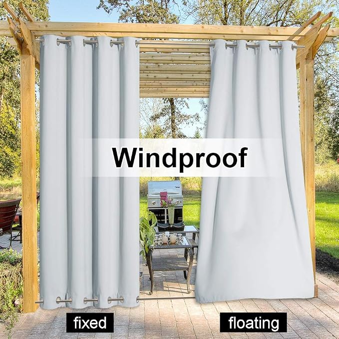 NICETOWN Outdoor Curtain with Rustproof Grommets on top and Bottom - Image 5