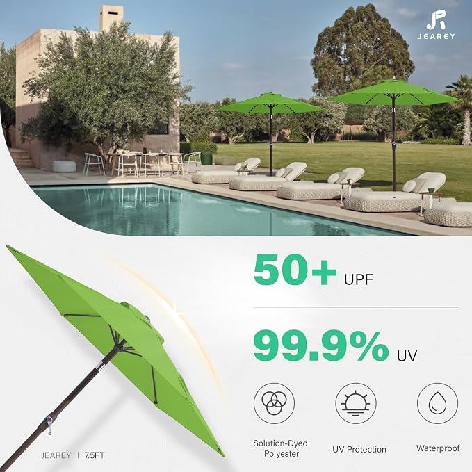 JEAREY 7.5FT Patio Umbrella Market Table Umbrella - Image 5