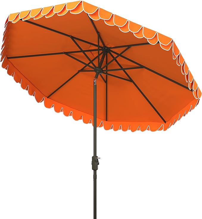 SAFAVIEH 9ft Outdoor Patio Umbrella, Auto Crank Tilt, UV Resistant - Image 5