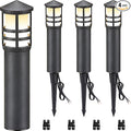 SUNVIE 4-Pack Low Voltage Pathway Lights 3W 3000K 12-24V LED Landscape Bollard by SUNVIE