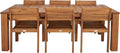 SAFAVIEH Outdoor Collection Hestia Natural Brown Acacia Solid Wood 7-Piece by SAFAVIEH