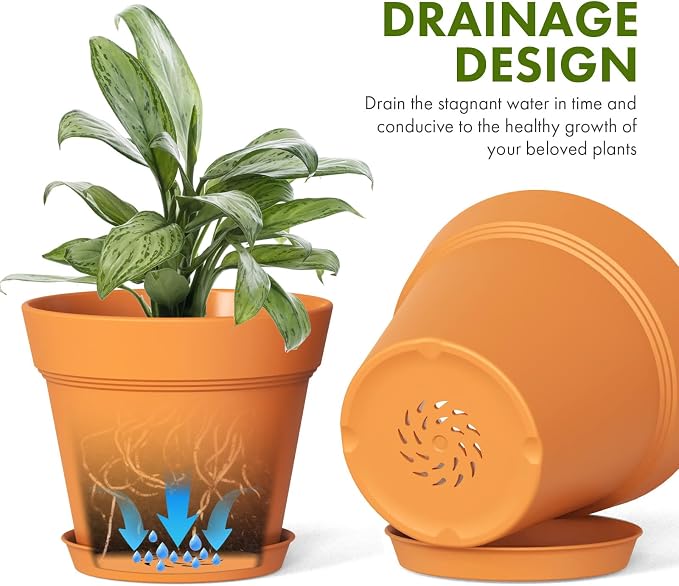 7 Inch Thick Plastic Plant Pots - Image 4