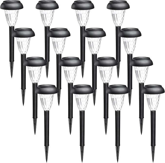 GIGALUMI 16 Pack Solar Lights Outdoor Waterproof, Warm White Pathway Light - Image 8