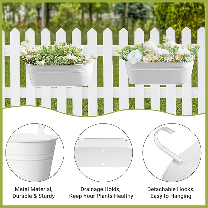 Dahey 5 Pcs Metal Iron Hanging Flower Pots - Image 3