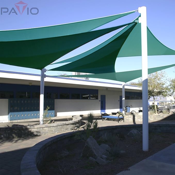 Patio Paradise 28' x 28' x 28' Sun Shade Sail Triangle Canopy Shade Cloth - Image 6