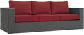 Modway Sojourn Wicker Rattan Outdoor Patio Sunbrella Fabric Sofa in Canvas Red by Modway