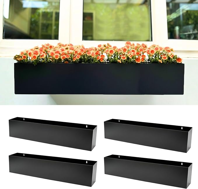 LaLaGreen Wall Planters for Outdoor Plants Carbon Steel Black Metal Hanging by L%C3%A1L%C3%A1Green