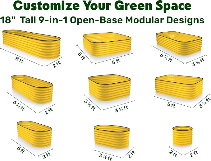 9-in-1 Galvanized Steel Raised Garden Bed // 8×2×1.5 ft Modular Planter - Image 2