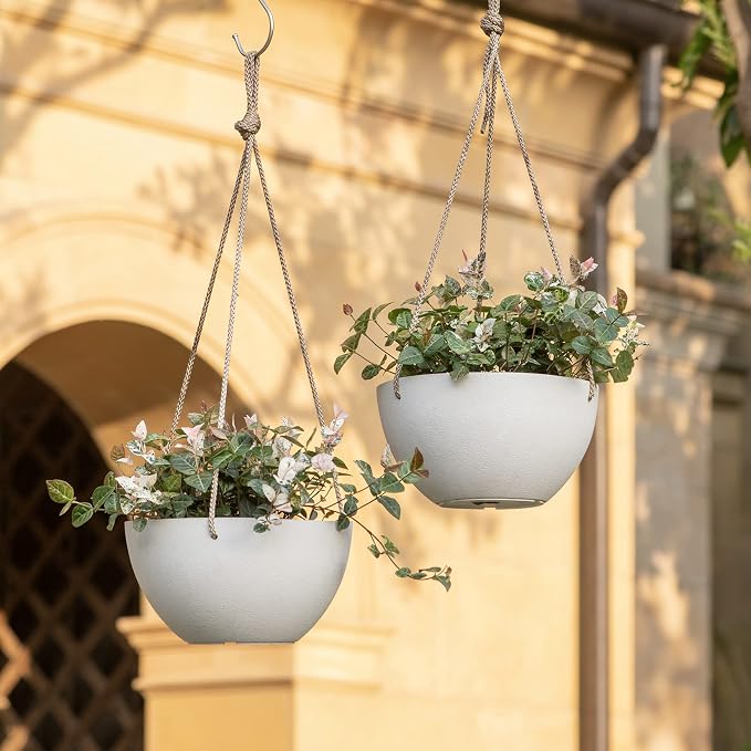 La Jolie Muse White Hanging Planter Basket - Image 4