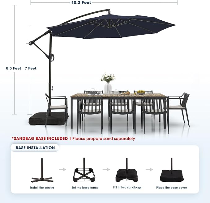 wikiwiki 10ft Patio Umbrella - Image 6