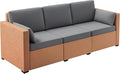 Outsunny Patio Couch PE Wicker Deep Seating Outdoor Sofa by Outsunny