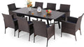 PHI VILLA 9 Piece Large Outdoor Dining Table Set by PHIVILLAThepioneerofcomfortablehouseholdsupplies