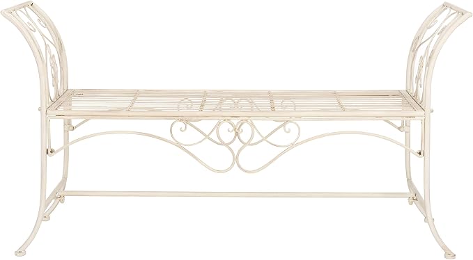 Safavieh PAT5016A Collection Arona Antique White Wrought Iron 51" Outdoor by SAFAVIEH