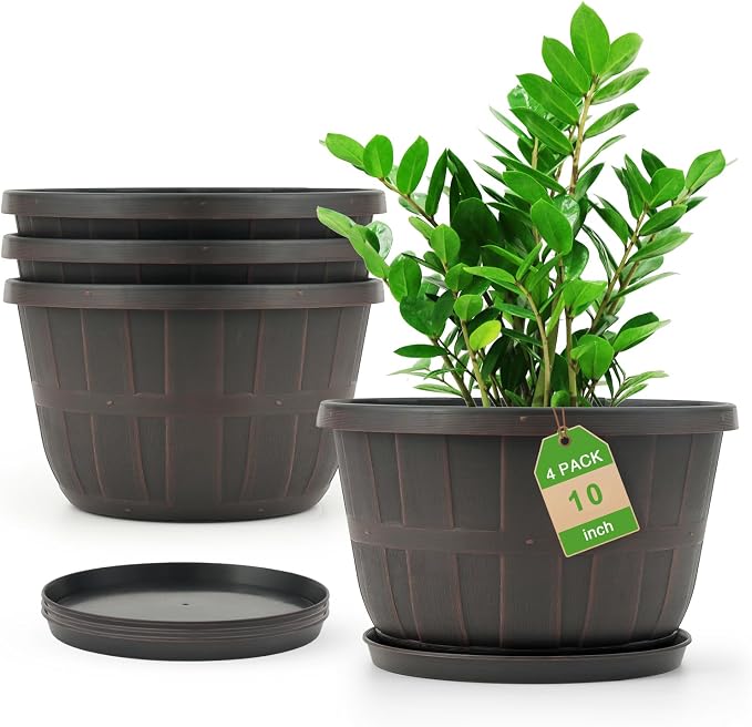Quarut 10 inch Plastic Flower Pots by Quarut