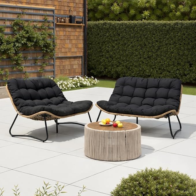 Crestlive Products Outdoor Loveseat 2PCS, Patio Conversation Set, All-Weather by CrestliveProducts