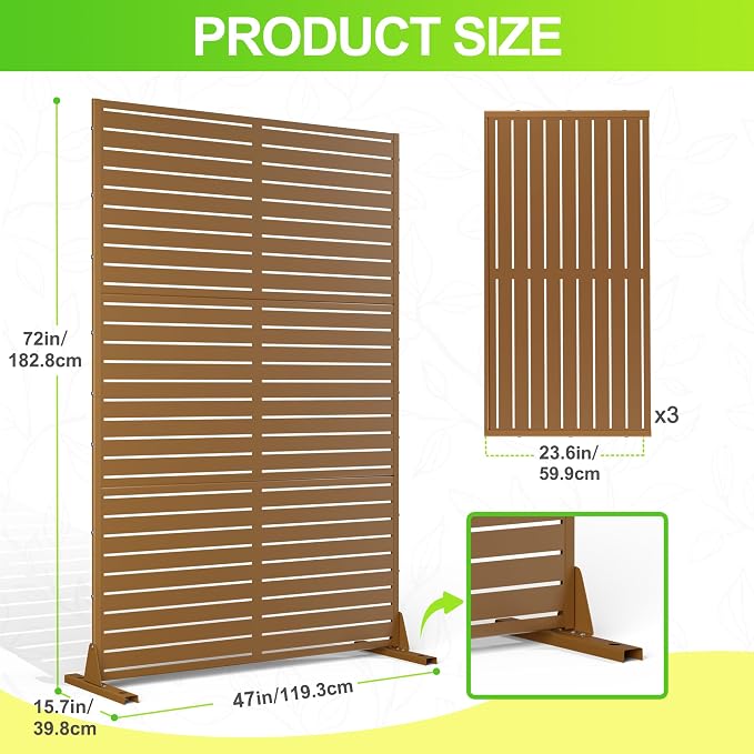Outdoor Privacy Screen, Freestanding Privacy Fence Panels - Image 7