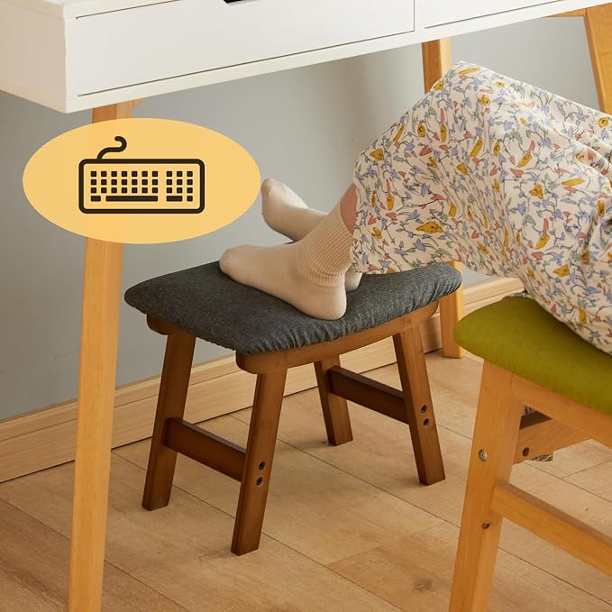 Foot Stool Ottoman Foot Rest Under Desk, Small Stool - Image 7