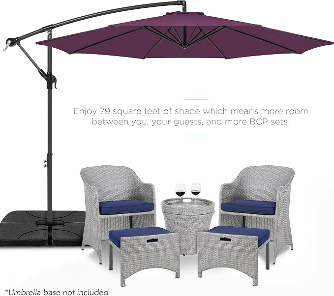 Best Choice Products 10ft Offset Cantilever Hanging Market Patio Umbrella - Image 2