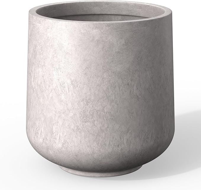 Kante 11.6" Dia Round Concrete Planter, Outdoor Indoor Large Plant Pots by Kante