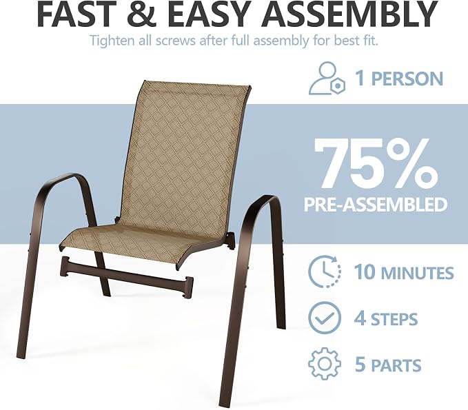 SWITTE Patio Chairs Set of 4 - Image 5