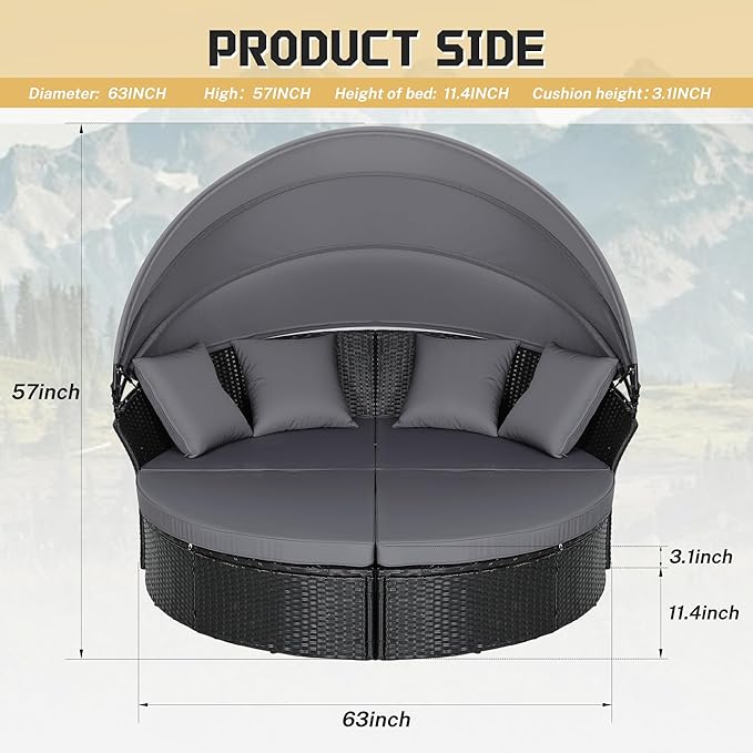 Incbruce Patio Round Daybed - Image 2