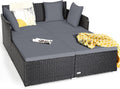 HAPPYGRILL Outdoor Rattan Daybed Patio Loveseat Sofa Set by HAPPYGRILL