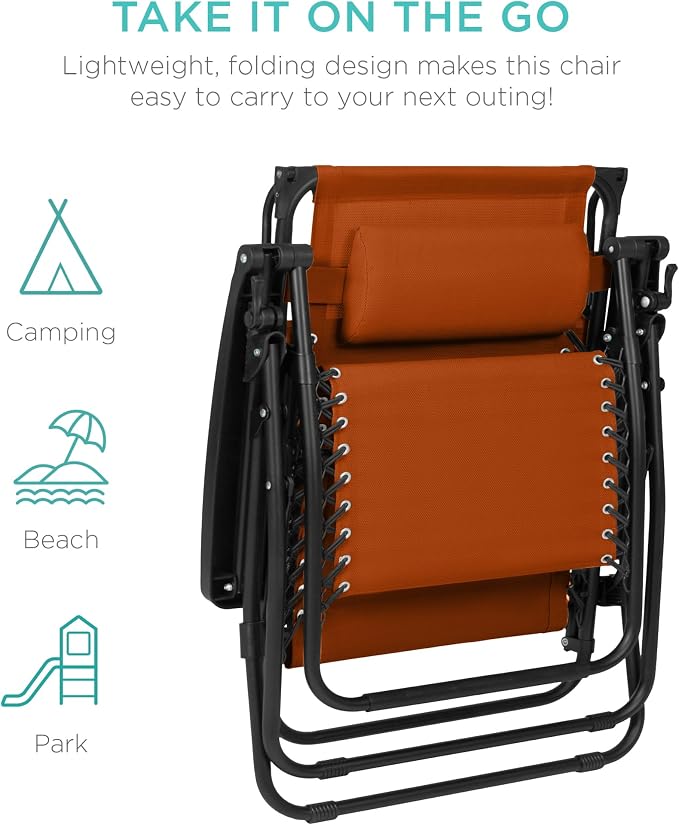 Best Choice Products 30” Wide Folding Zero Gravity Outdoor Recliner Patio - Image 9
