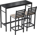 Outdoor Patio Bar Set 3 Piece, 2 Cushioned 41" Bar Stools, Metal Bar Table and by Unknown