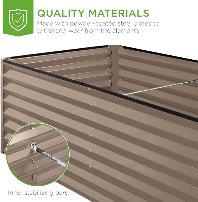 Best Choice Products 6x3x2ft Outdoor Metal Raised Garden Bed, Deep Root Box - Image 6