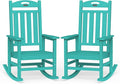 Oversized Outdoor Rocking Chair Set of 2, HDPE All-Weather Patio Rocking Chairs by Suunyn