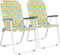 VINGLI Patio Lawn Webbed Folding Chairs Set of 2, Outdoor Beach Chair Portable by VINGLI