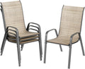 TLSUNNY Patio Chairs, Stackable Textilene Outdoor Dining Furniture by TLSUNNY