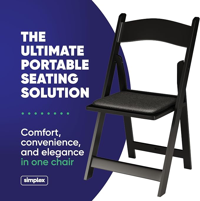 SIMPLEX 24 Black Resin Stackable Folding Chair - Image 3