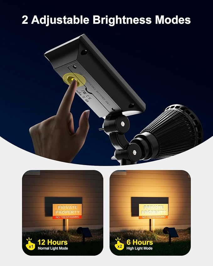 4 Pack Solar Powered Spotlights Waterproof Outdoor - Image 3