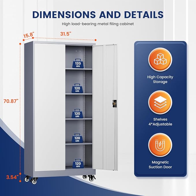 Yizosh Metal Garage Storage Cabinet - Image 3