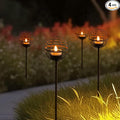 Solar Pathway Lights Outdoor, Rust Iron Ball Candle Holder Stake by TWINKVILLA