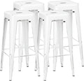 Shahoo 30 Inches Metal Bar Stools Counter Height Stackable Backless Stools by BuynowfromShahoo