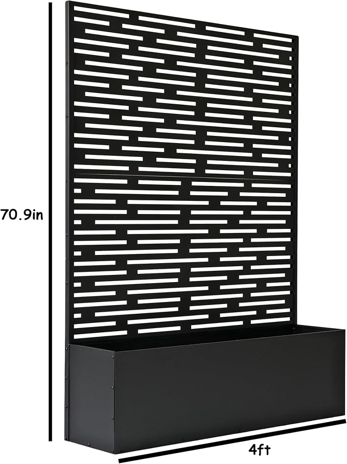 Oakland Living 6 ft. X 4 ft. Black Freestanding Metal Privacy Screen Room - Image 2