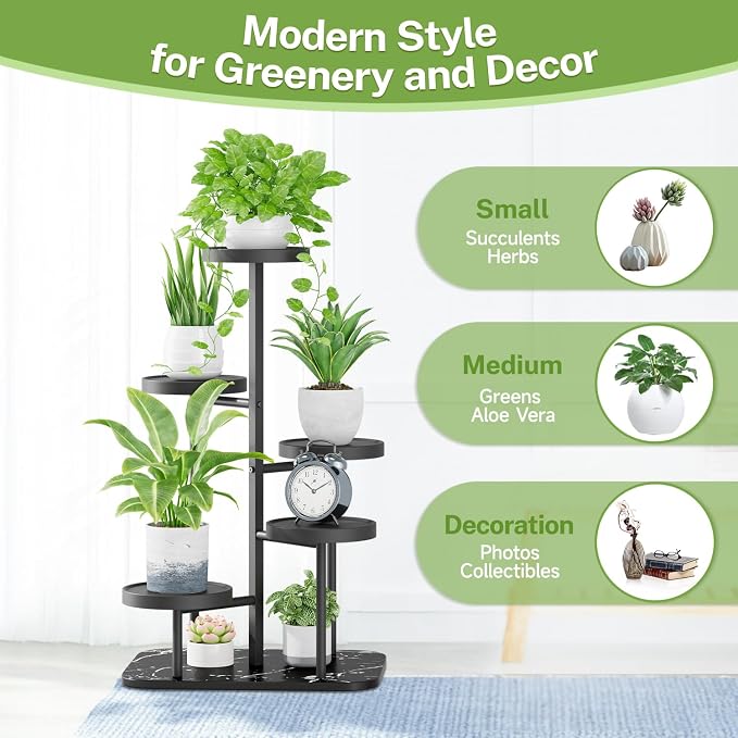 iDavosic.ly 5 Tier Plant Stand Indoor Outdoor, Tiered Corner Plant Stands - Image 6