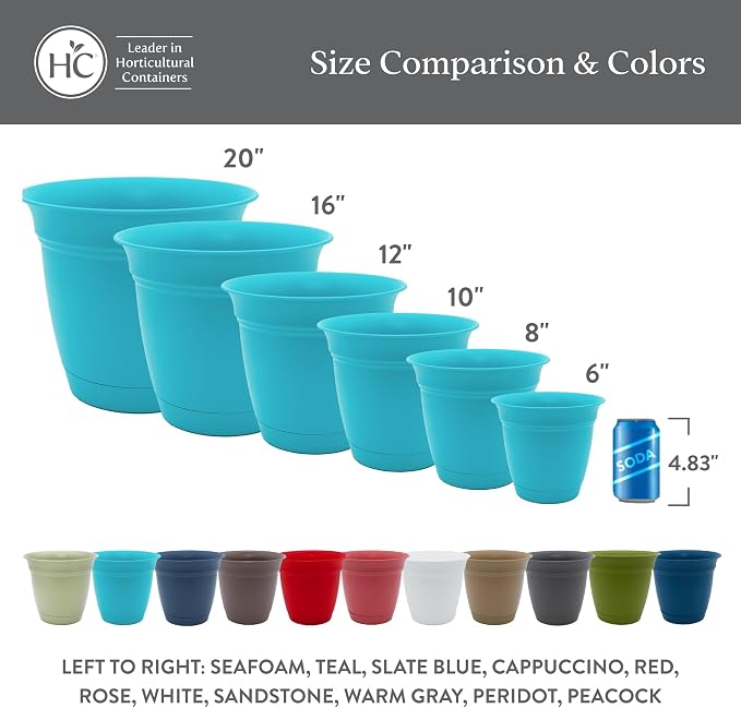 The HC Companies 16 Inch Eclipse Round Planter Pots - Image 7